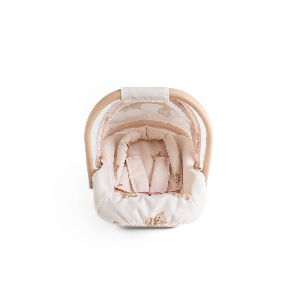 Roma Doll Car Seat - Teddy Bear Collection (side view) — Little Mamas Nursery