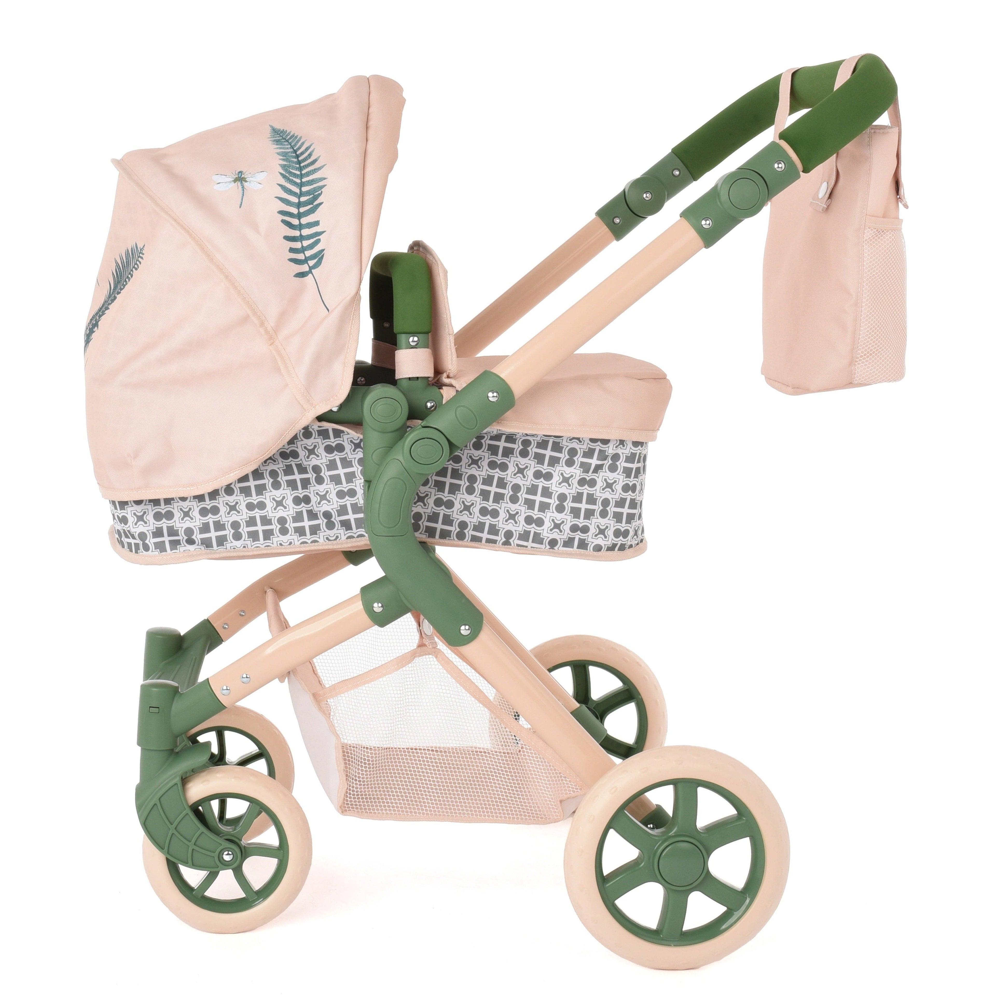 Roma RHS Single Doll Pram - Fern Collection (side view) — Little Mamas Nursery
