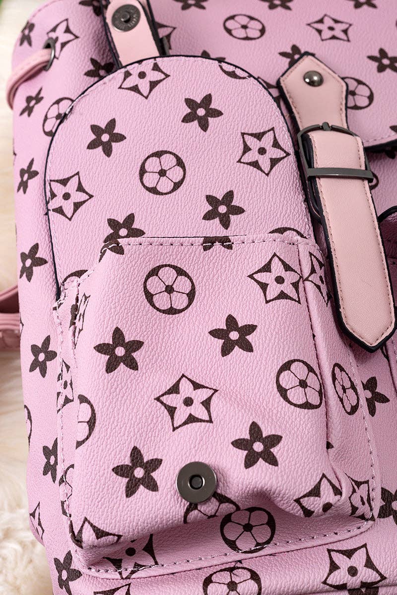 Khaki Girls Pleather Mini Backpack (close-up) — Little Mamas Nursery