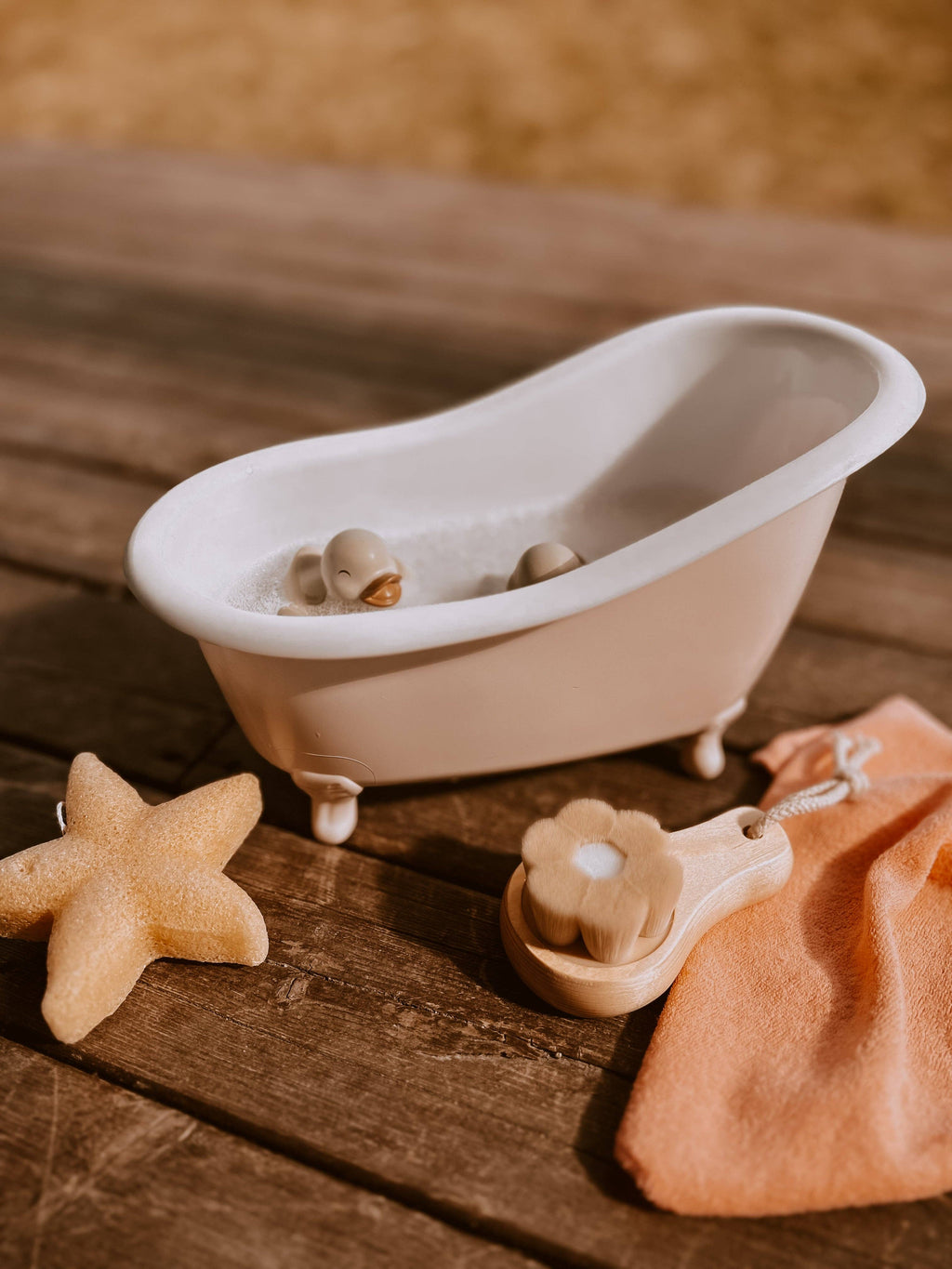 My Tubby Doll Bath Set - Coral (alternate angle) — Little Mamas Nursery