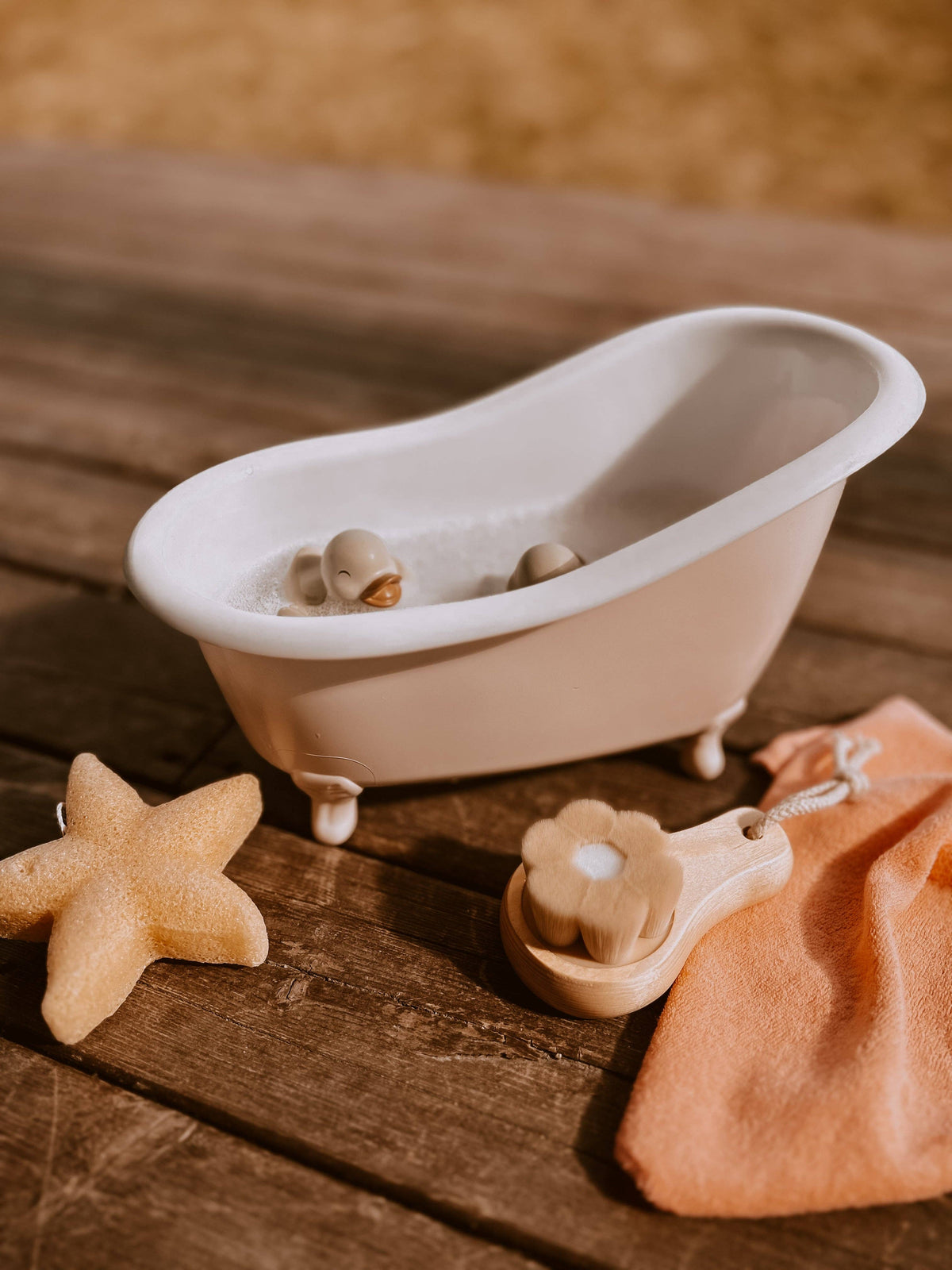 My Tubby Doll Bath Set - Coral (alternate angle) — Little Mamas Nursery