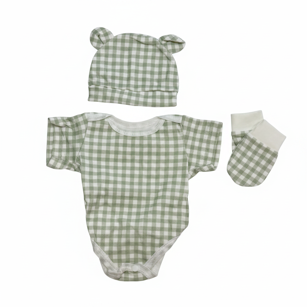 3-Piece Onesie Set (close-up) — Little Mamas Nursery