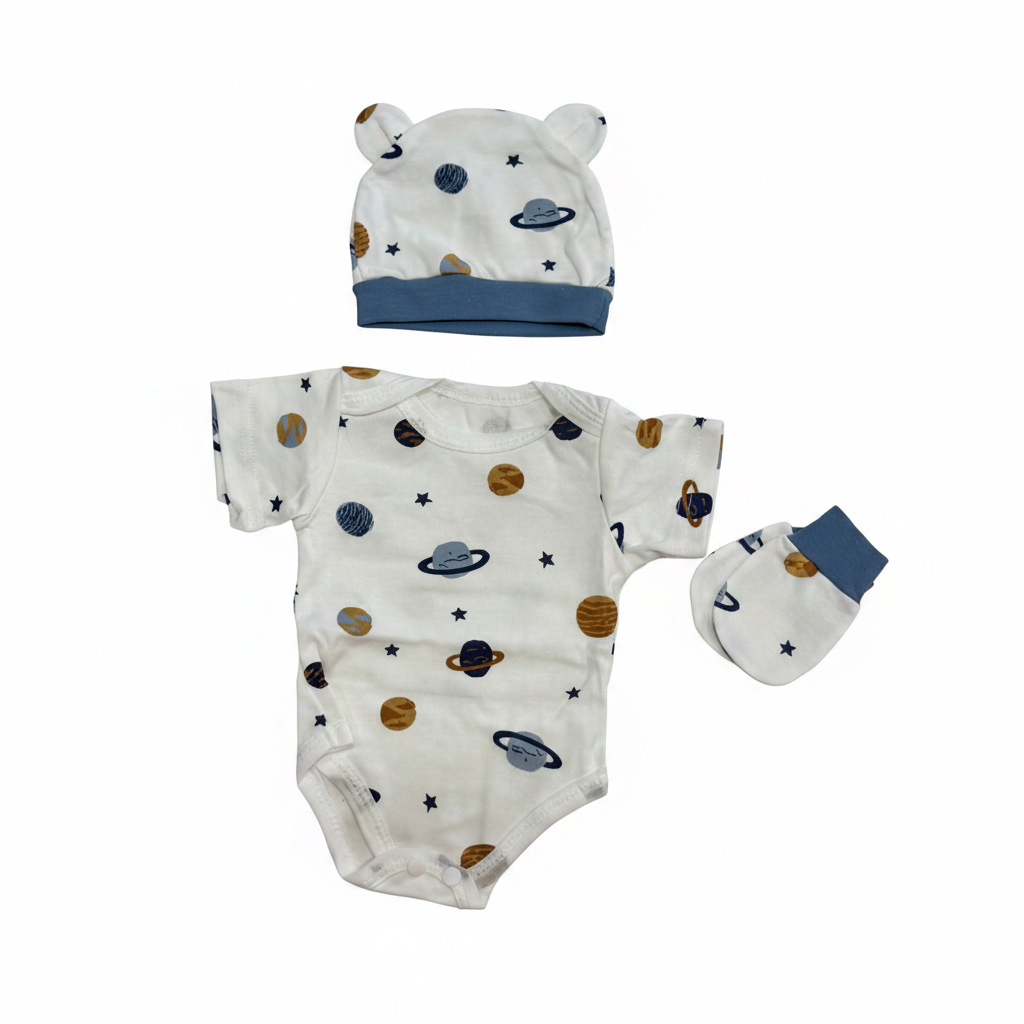 3-Piece Onesie Set (close-up) — Little Mamas Nursery